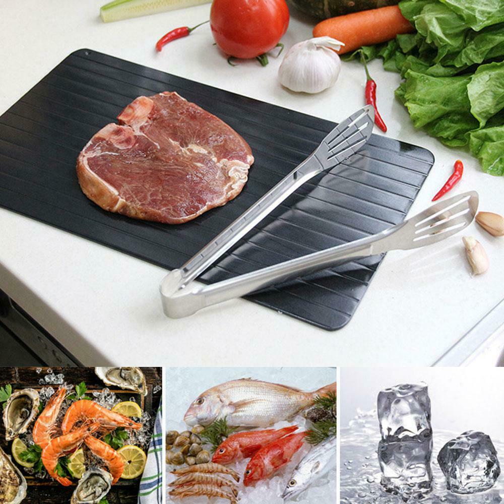 Fast Defrost Tray Fast Thaw Frozen Food Meat Fruit Quick Defrosting Plate Board Defrost Tray Thaw Master Kitchen Gadgets Maison Taw'am