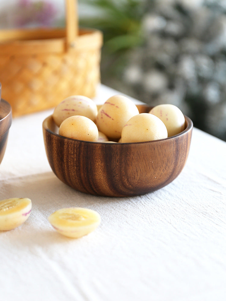 Kitchen Natural Wooden Bowl Household Fruit Bowl Salad Bowl For Home Restaurant Food Container Wooden Utensils Note The Size Hot Maison Taw'am