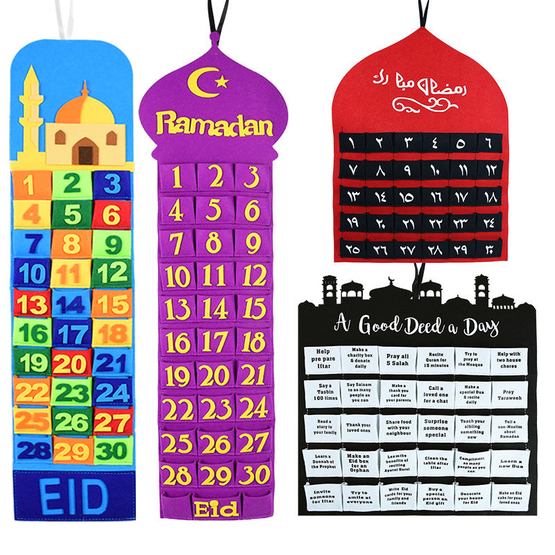 Eid Ramadan Decorated Muslim Fabric Wall Calendar Maison Taw'am