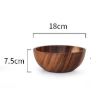 Kitchen Natural Wooden Bowl Household Fruit Bowl Salad Bowl For Home Restaurant Food Container Wooden Utensils Note The Size Hot Maison Taw'am