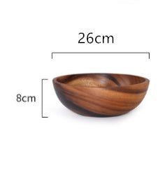 Kitchen Natural Wooden Bowl Household Fruit Bowl Salad Bowl For Home Restaurant Food Container Wooden Utensils Note The Size Hot Maison Taw'am