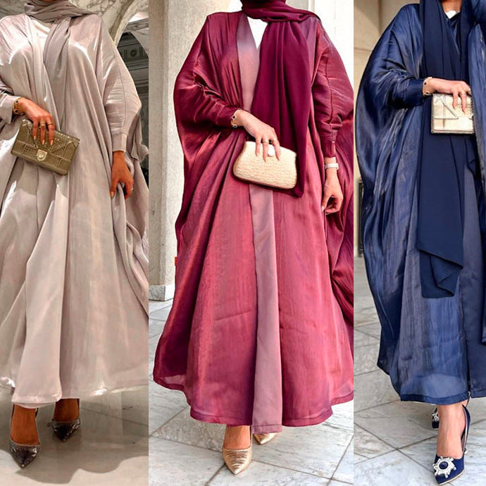 Abaya satin de soie brillante Maison Taw'am