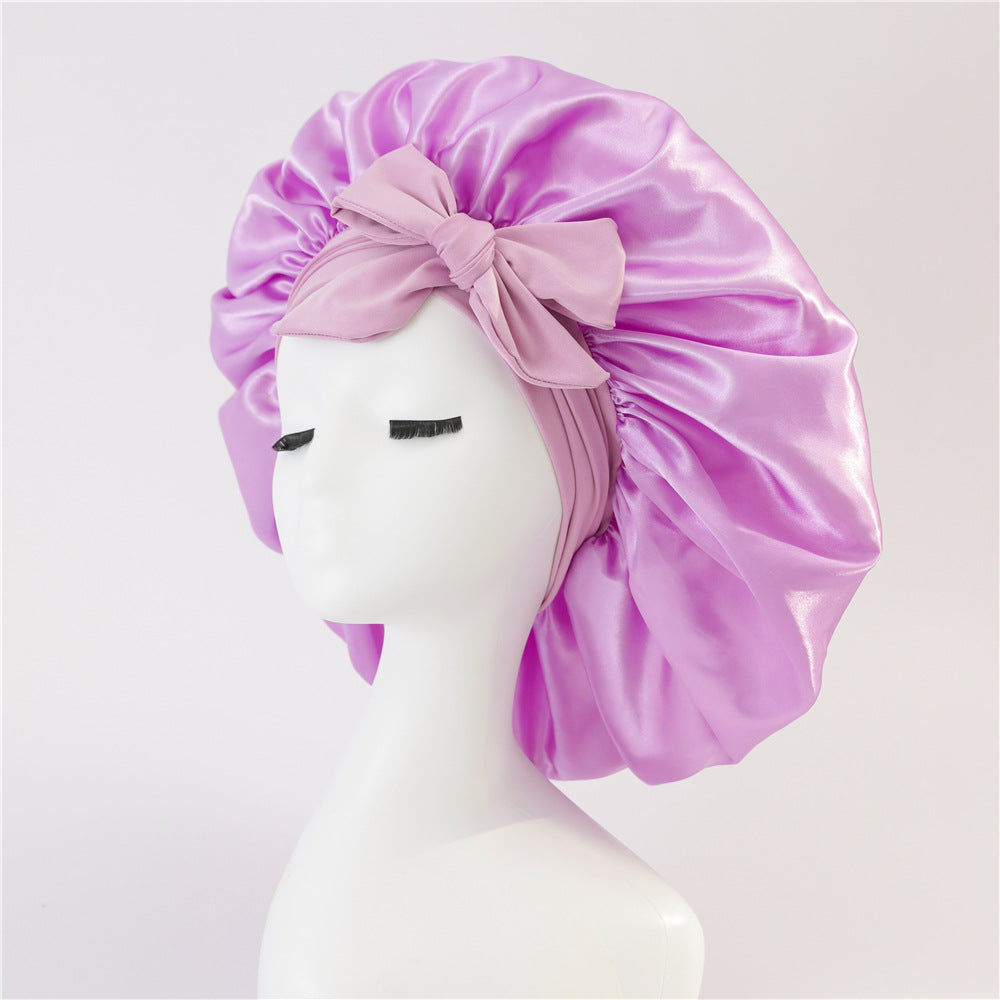 Bonnet satin immitation soie avec noeud Maison Taw'am