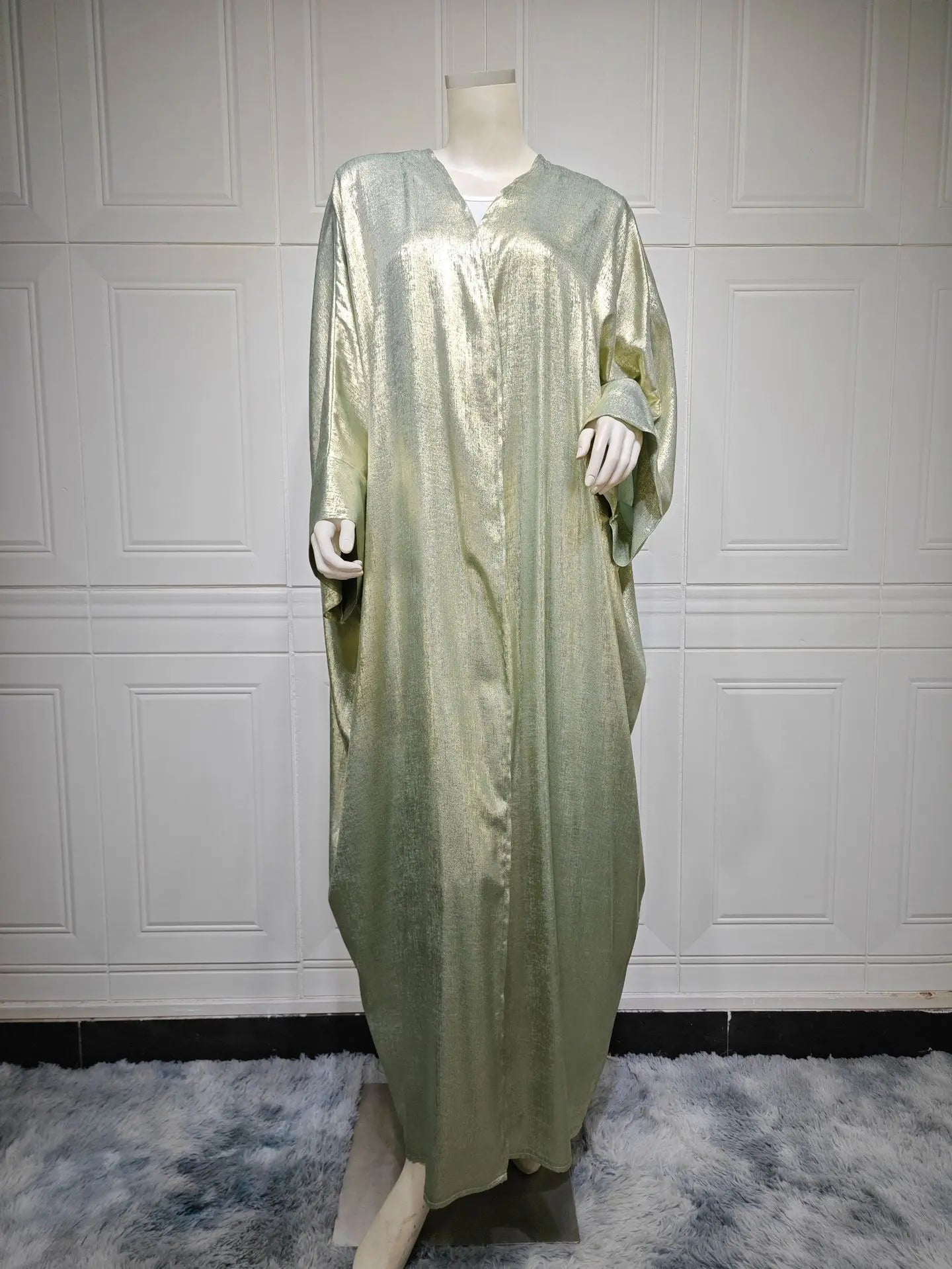 Abaya en satin bronzé null