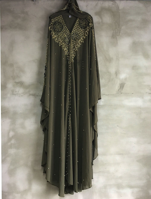 Abaya brillante voile intégré Maison Taw'am