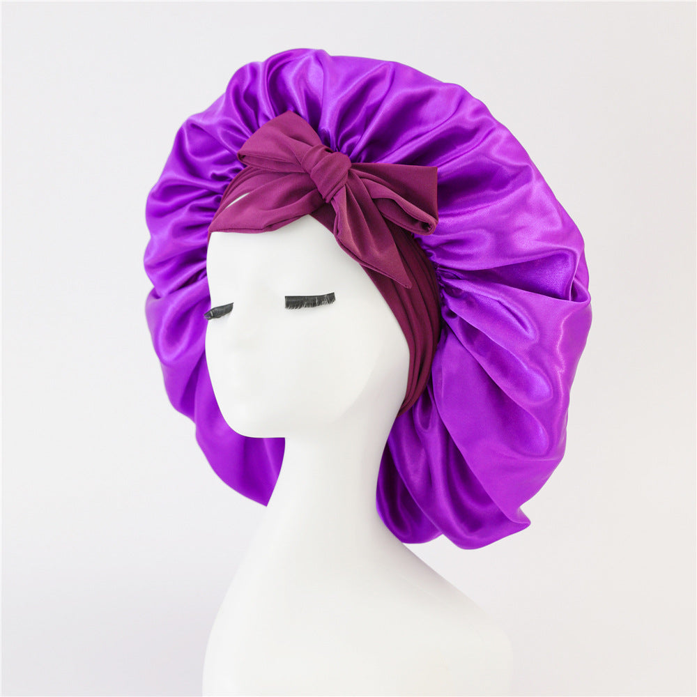 Bonnet satin immitation soie avec noeud Maison Taw'am