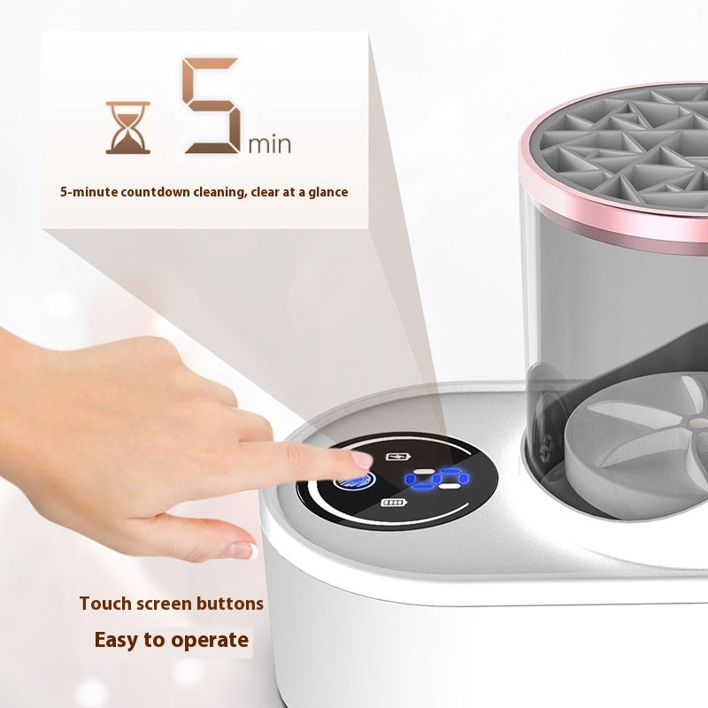Electric Makeup Brush Cleaner Rechargeable Makeup Brushes Cleaning Tool Automatic Makeup Brush Cleaning Stand Device Maison Taw'am