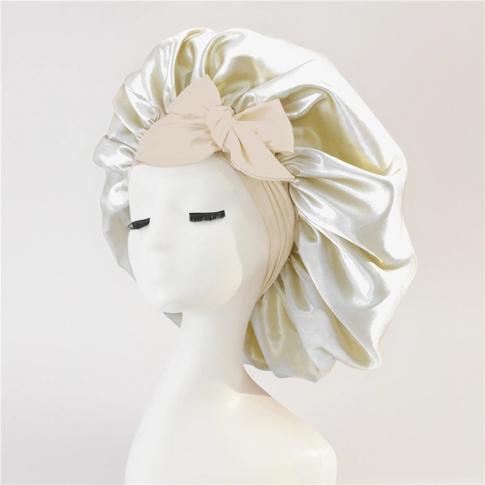 Bonnet satin immitation soie avec noeud Maison Taw'am