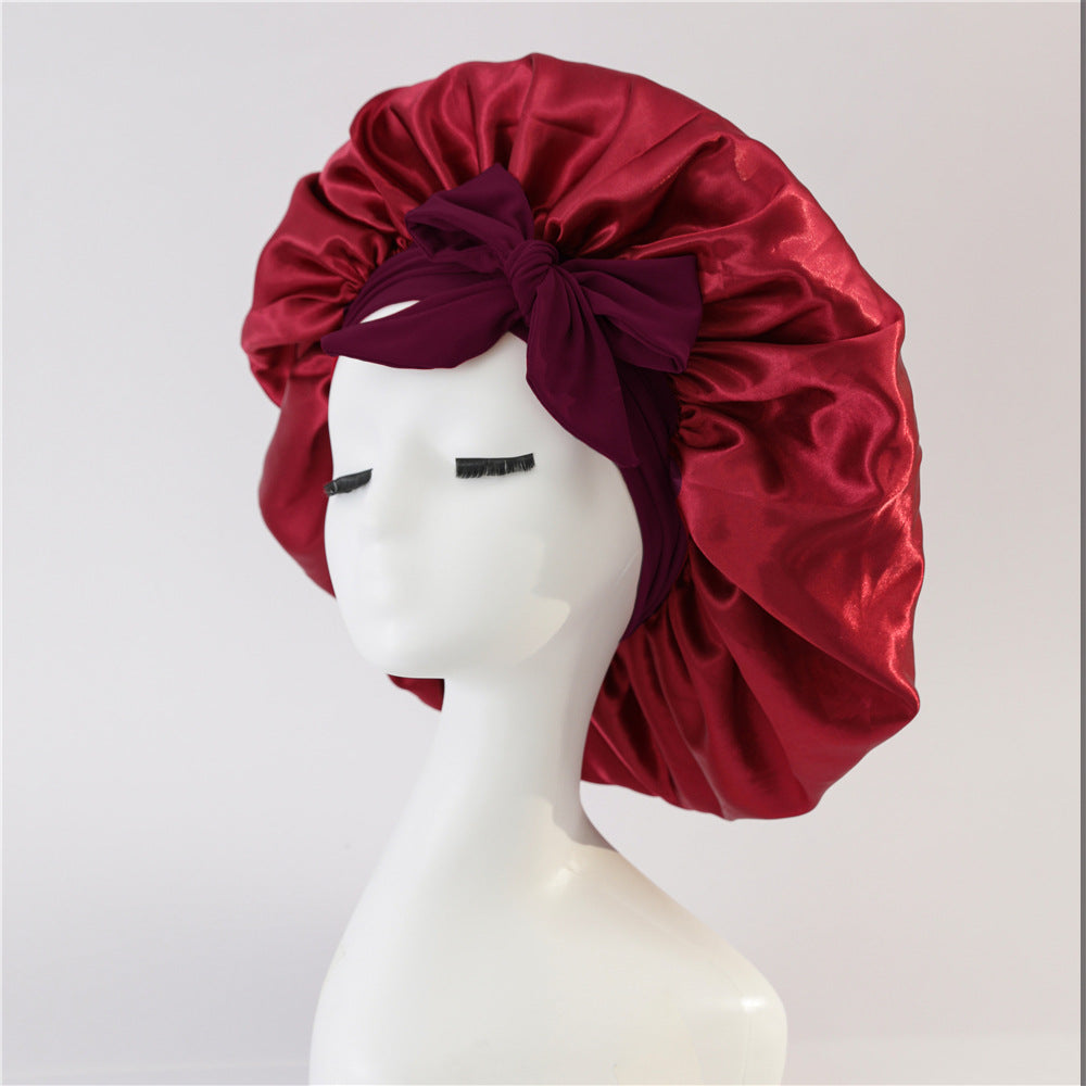 Bonnet satin immitation soie avec noeud Maison Taw'am