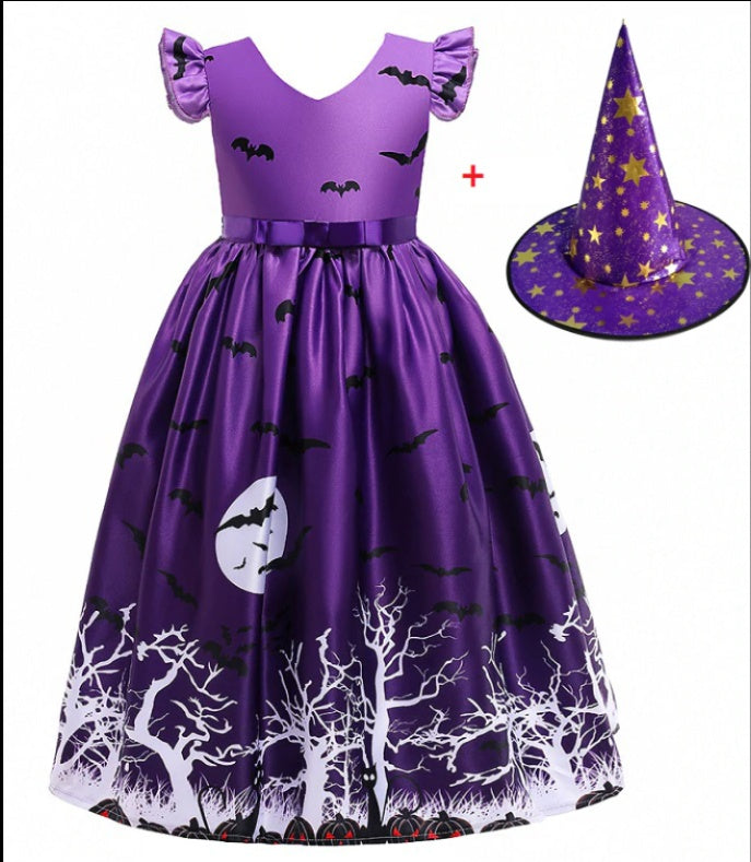 Robe de princesse d'Halloween en maille imprimée Maison Taw'am