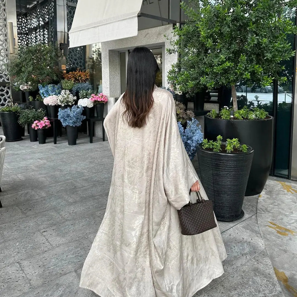 Abaya en satin bronzé null