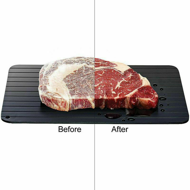 Fast Defrost Tray Fast Thaw Frozen Food Meat Fruit Quick Defrosting Plate Board Defrost Tray Thaw Master Kitchen Gadgets Maison Taw'am