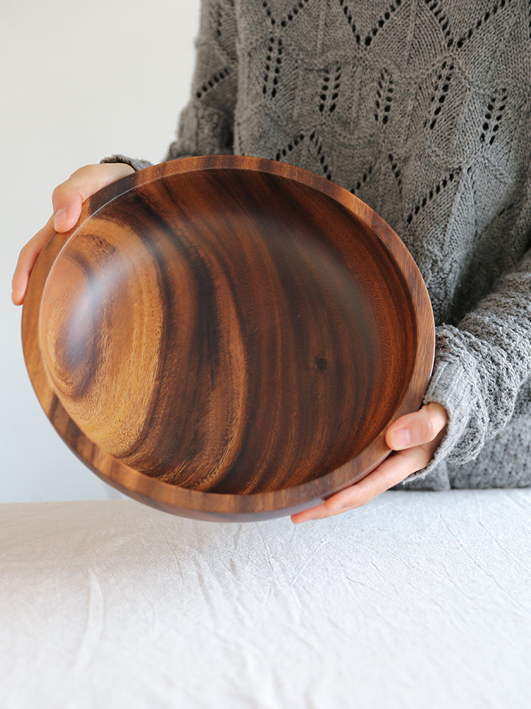 Kitchen Natural Wooden Bowl Household Fruit Bowl Salad Bowl For Home Restaurant Food Container Wooden Utensils Note The Size Hot Maison Taw'am
