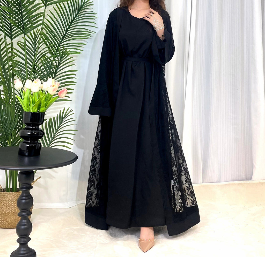 Abaya en dentelle Maison Taw'am