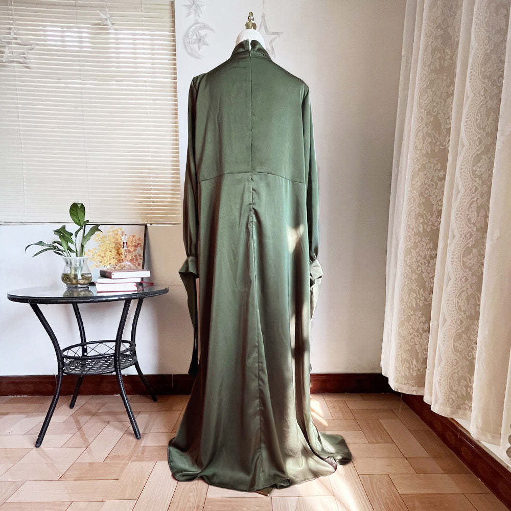 Robe à col bénitier, poignet à nouer Maison Taw'am