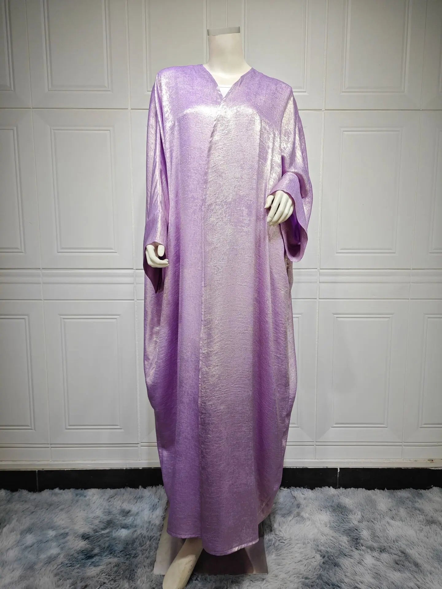 Abaya en satin bronzé null