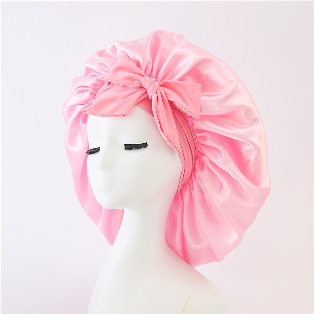 Bonnet satin immitation soie avec noeud Maison Taw'am