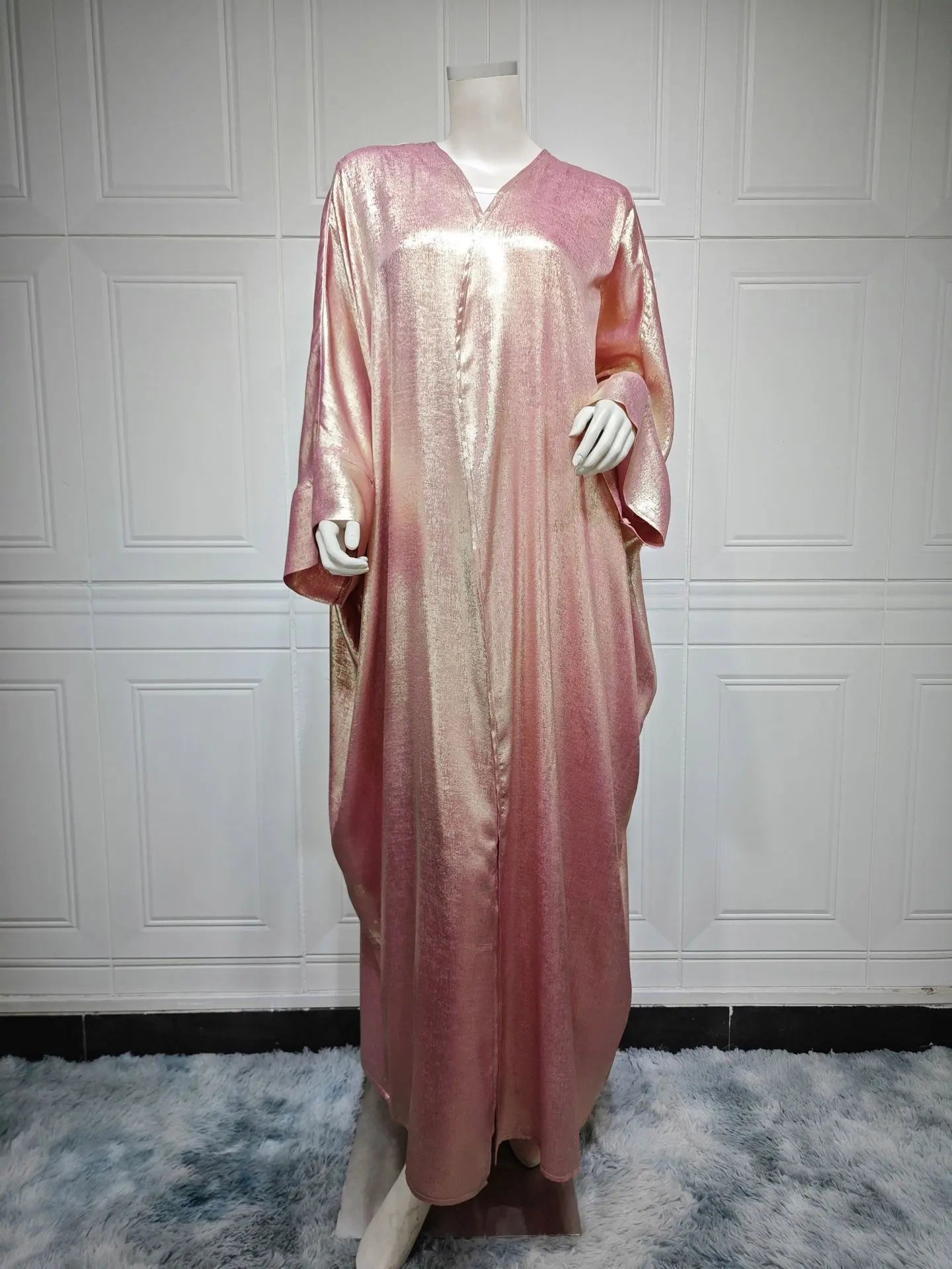 Abaya en satin bronzé null