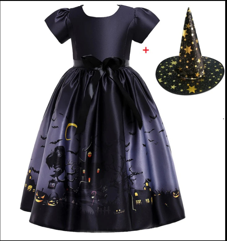 Robe de princesse d'Halloween en maille imprimée Maison Taw'am