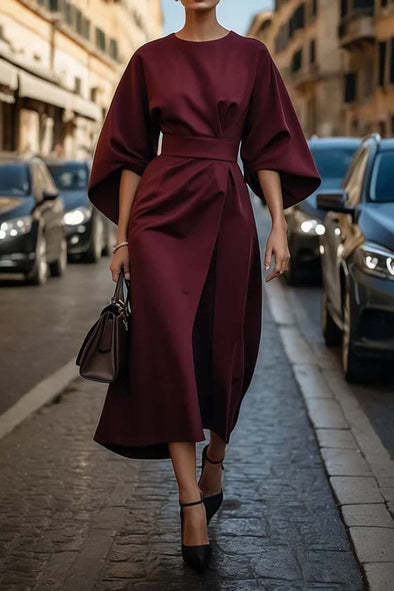 Robe cintrée, manche chauve-souris Maison Taw'am