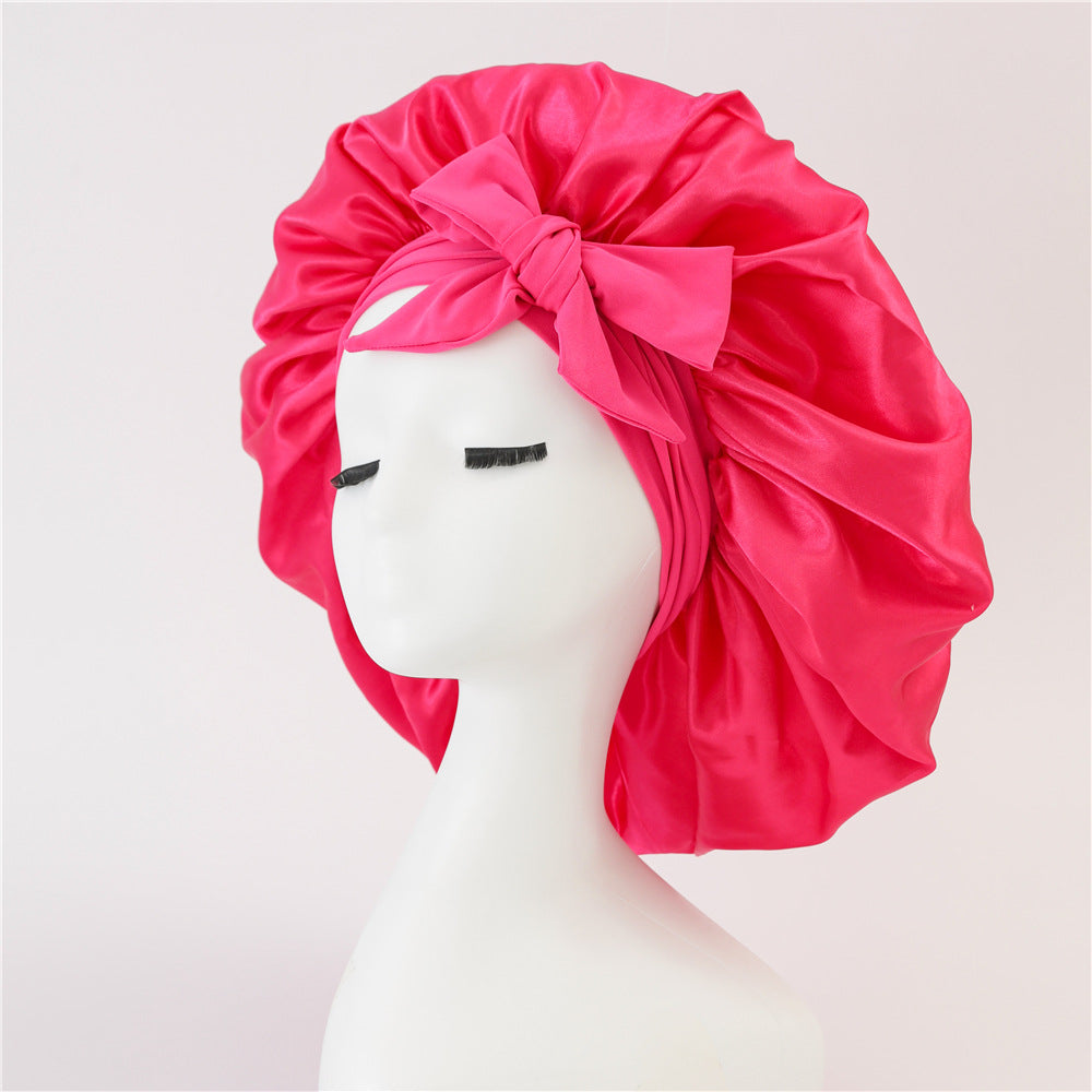 Bonnet satin immitation soie avec noeud Maison Taw'am