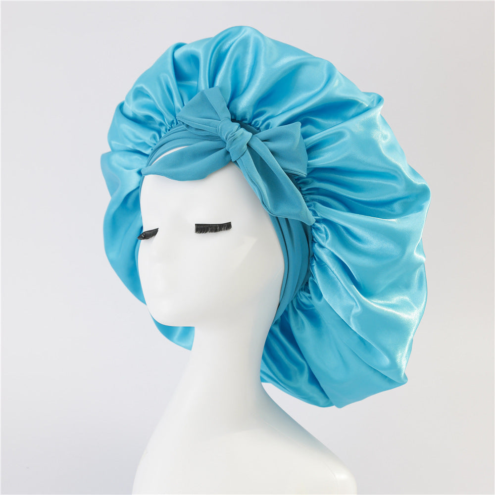 Bonnet satin immitation soie avec noeud Maison Taw'am