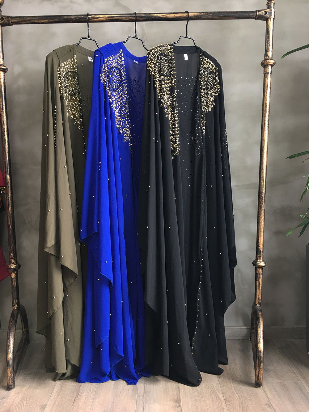 Abaya brillante voile intégré Maison Taw'am