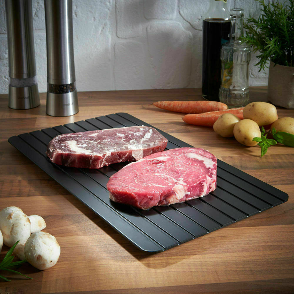 Fast Defrost Tray Fast Thaw Frozen Food Meat Fruit Quick Defrosting Plate Board Defrost Tray Thaw Master Kitchen Gadgets Maison Taw'am