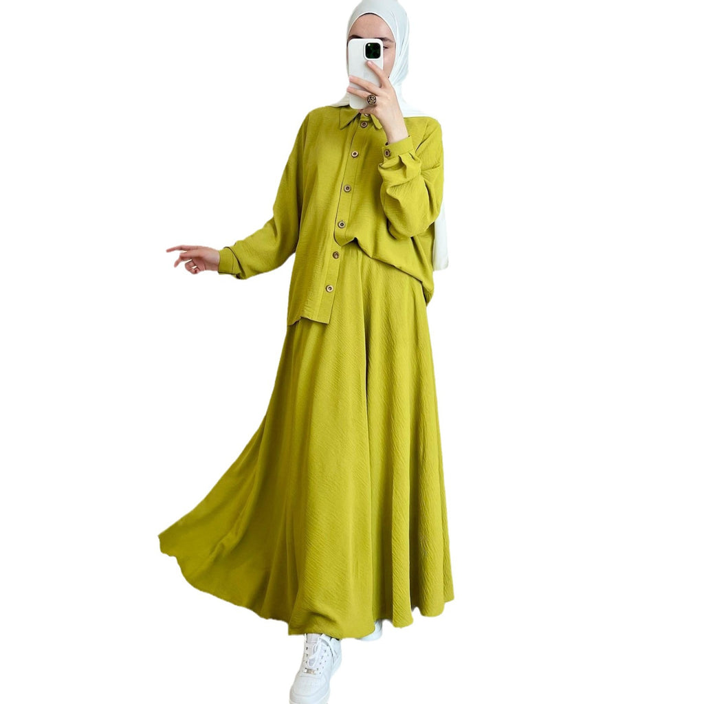 Middle East Arab New Fashion Style Long Sleeve Large Swing Skirt Suit Maison Taw'am