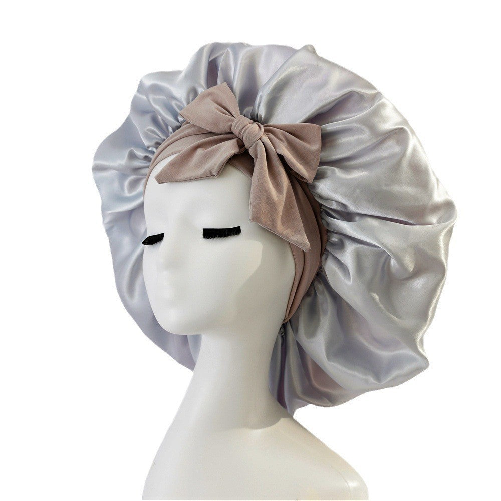 Bonnet satin immitation soie avec noeud Maison Taw'am
