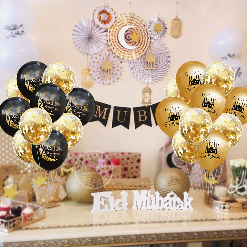 Eid Mubarak Latex Balloon Ramadan Kareem Decoration Festival Party Supplies Maison Taw'am