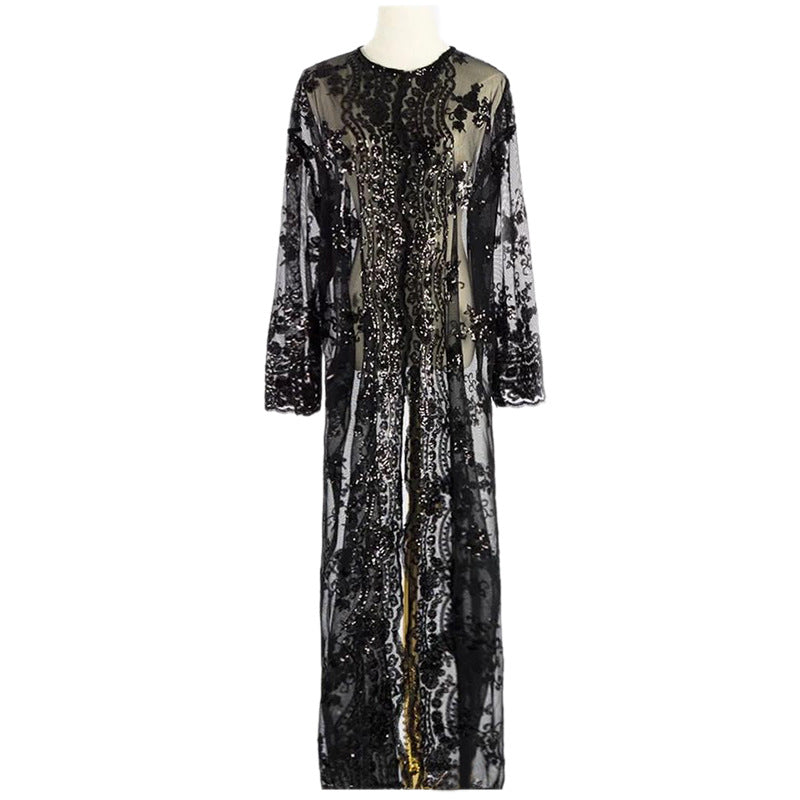 Robe sequin brodée Maison Taw'am