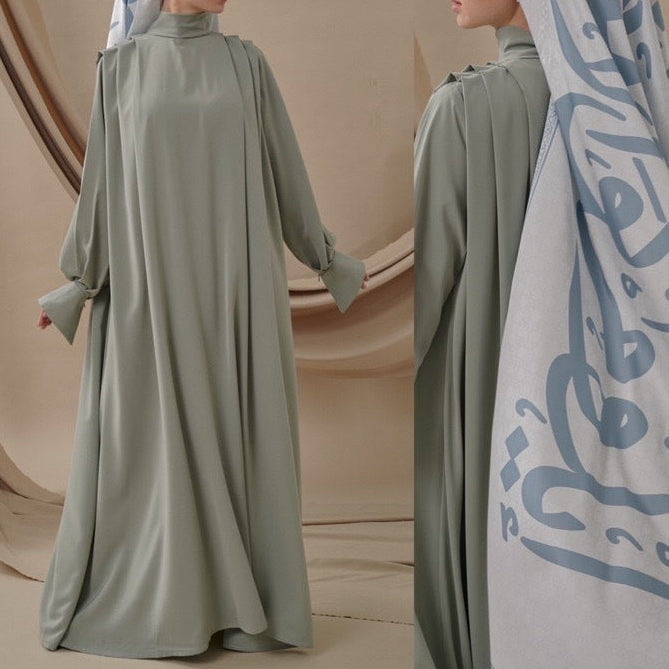 Abaya drapé épaule Maison Taw'am